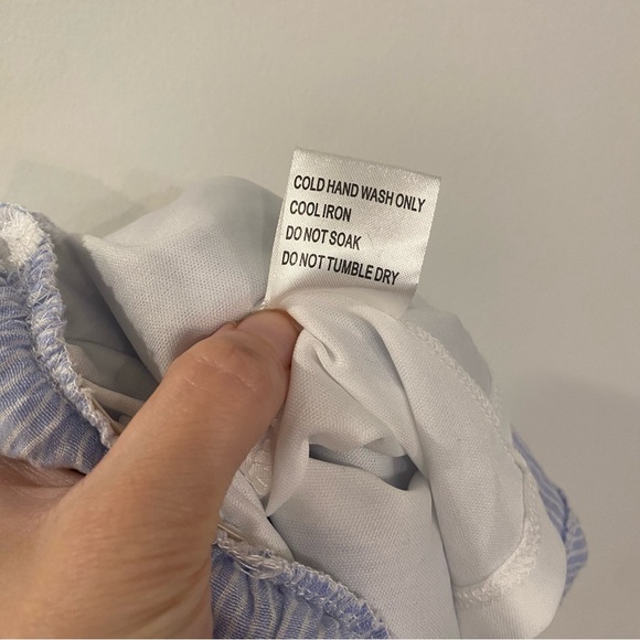 LF Seek The Label Blue & White Open-Shoulder Striped Romper - Picture 10 of 11